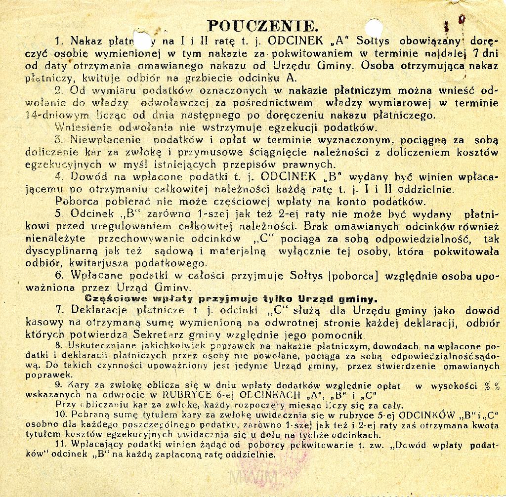 KKE 3534-a.jpg - Dokument. Stanisław Rutkowski nakaz płatniczy - podatek, Dołhe, 1932 r.